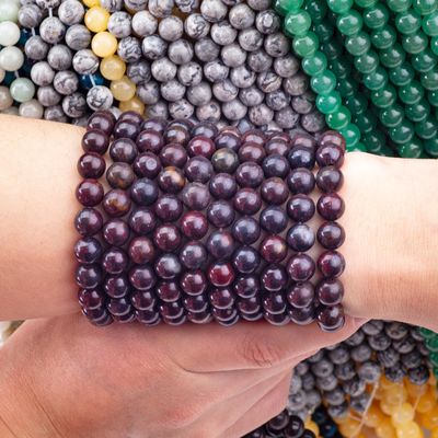 Rode bloem jaspis ronde kralen natuurkristal edelsteen verschillende grootte losse kralen strengen voor zelfstandig sieraden maken