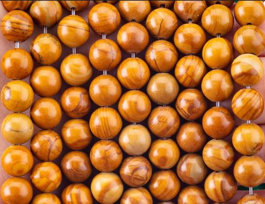 Gele houtkorrel ronde kralen natuurkristal edelsteen hout jaspis losse kralen strengen voor zelfstandig sieraden maken