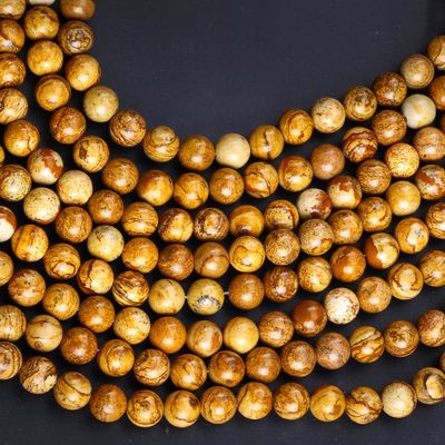 Gele houtkorrel ronde kralen natuurkristal edelsteen hout jaspis losse kralen strengen voor zelfstandig sieraden maken