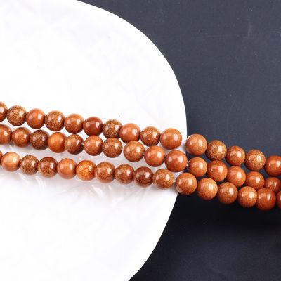 Goud zandsteen ronde kralen natuurlijke kristal edelsteen losse kralen strengen voor doe-het-zelf sieraden maken