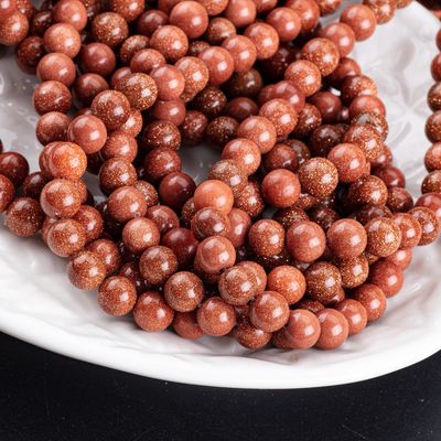 Goud zandsteen ronde kralen natuurlijke kristal edelsteen losse kralen strengen voor doe-het-zelf sieraden maken