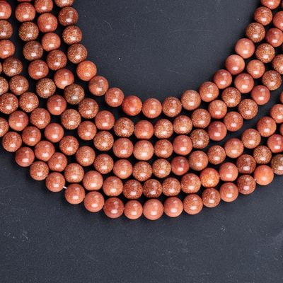 Goud zandsteen ronde kralen natuurlijke kristal edelsteen losse kralen strengen voor doe-het-zelf sieraden maken