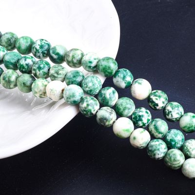Blauw gevlekte ronde kralen natuurkristallen edelsteen losse kralen strengen voor zelfstandig sieraden maken