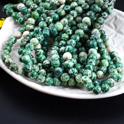 Blauw gevlekte ronde kralen natuurkristallen edelsteen losse kralen strengen voor zelfstandig sieraden maken