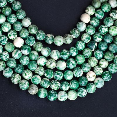 Blauw gevlekte ronde kralen natuurkristallen edelsteen losse kralen strengen voor zelfstandig sieraden maken