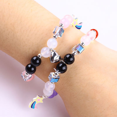 8mm Meerdere kleuren Natuurkristallen Vriendschap Juwelen Afstand Armband Harten Magneten Armband Voor Geschenk