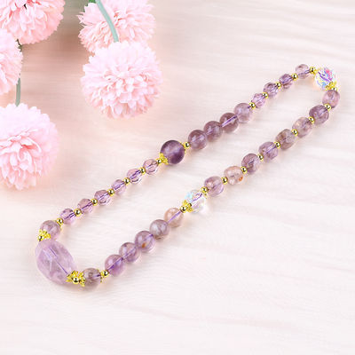Dubbele laag Purple Azeztulite 12mm 14mm Perlen Armband OEM ODM