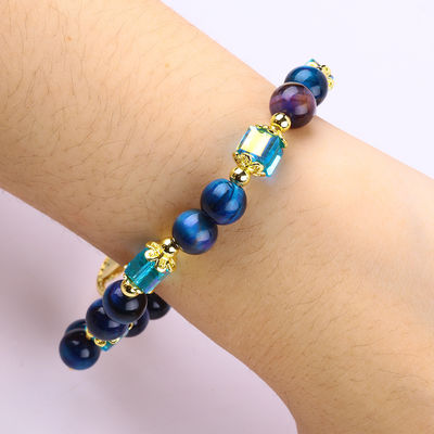 Healing Natural Crystal 8mm Rainbow Tiger Eye Tree Of Life Perlen Armband Voor Dagelijks Gebruik