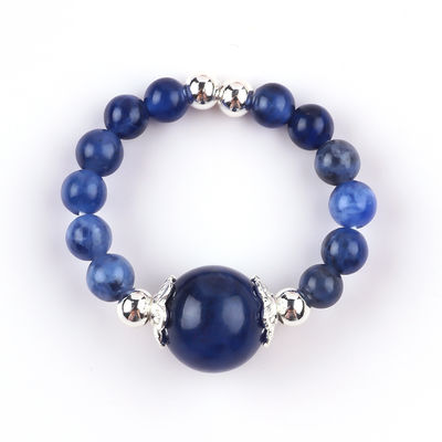 4mm handgemaakte edelsteen ring met kralen verstelbare elastische Sodalite steen ring voor feest dagelijks dragen