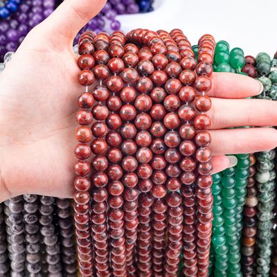 Natuurlijke 8mm Semi-Precious Sesam Jasper losse kralen voor het maken van sieraden