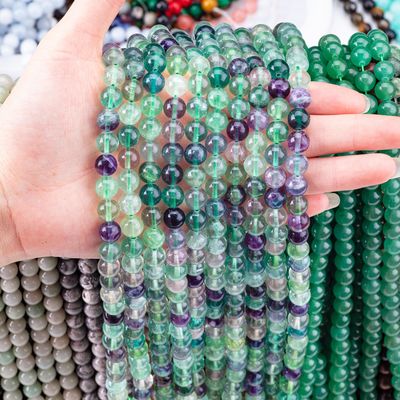 8mm gekleurde fluoriet edelstenen kraal helende kristallen kraal voor sieraden maken