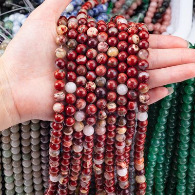 Natuurlijk gepolijst kristal rood jaspis edelsteen kralen 8mm Voor doe-het-zelf unieke sieraden