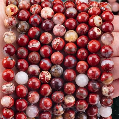 Natuurlijk gepolijst kristal rood jaspis edelsteen kralen 8mm Voor doe-het-zelf unieke sieraden
