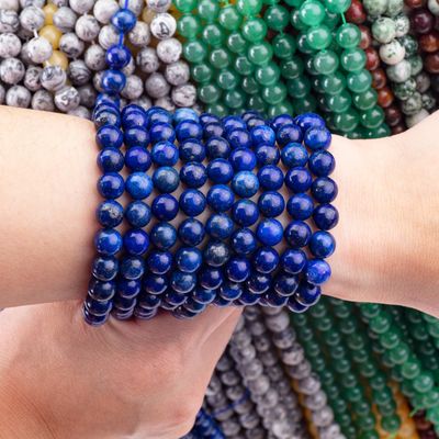 Halve edelsteen lapislazuli ronde kralen kristal edelsteen losse kralen strengen voor zelfstandig sieraden maken