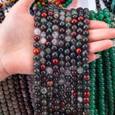8mm Afrikaanse Bloedsteen Edelsteen Healing Kristalsteen Perlen Voor Juwelen maken