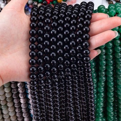 Natuurlijke kristal zwarte obsidiaan 8 mm ronde losse edelsteen kraal voor zelfstandig sieraden maken