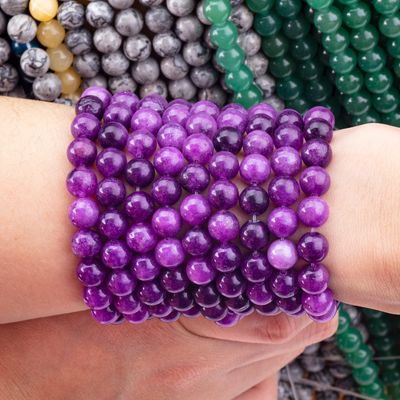 8mm donkere violette jade edelsteen kralen helende kristalsteen kralen voor sieraden maken