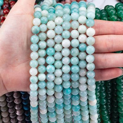8mm Blauwe Amazone Edelsteen Perlen Healing Crystal Stone Perlen Voor Juwelen Maken