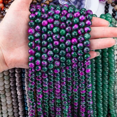 8mm Epidoot Edelstenen Perlen Donkere Ruby Zoisite Edelsteen Perlen Genezende Kristallen Steen Perlen Perlen Voor Juwelen