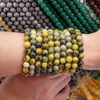 Edelsteen gepolijst 6 mm 8 mm gele hoolietkralen voor ambachtelijk maken