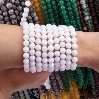 Witte jade losse kralen strengen halfedelsteen natuurlijk kristal edelsteen voor zelfstandig sieraden maken