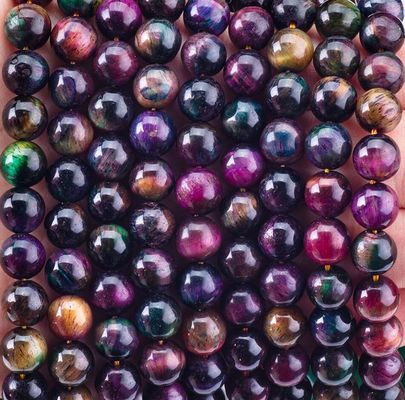 Natuurlijke kristal edelsteen regenboog tijger oog losse kralen strengen half edelsteen voor zelfstandig sieraden maken