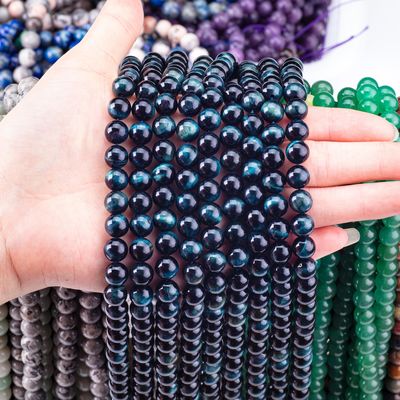 Natuurlijke kristal edelsteen Ink Blauwe tijger oog losse kralen strengen Semi edelsteen voor DIY sieraden maken