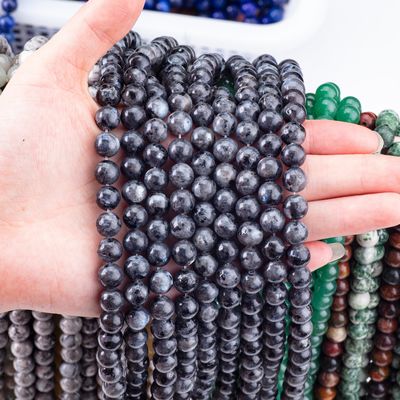 Natuurlijke kristal edelsteen zwart labradorite losse kralen strengen halfedelsteen voor zelfstandig sieraden maken