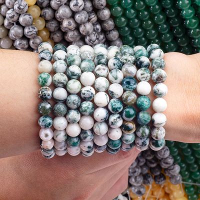8mm boom agate edelsteen kralen helende kristalsteen kralen voor sieraden maken