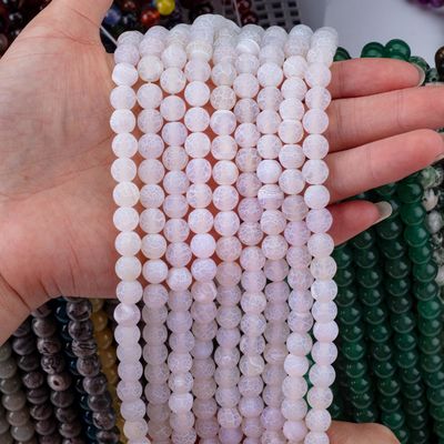 Wit verweerd agaat losse kralen strengen half edelsteen matt gevriesde gekraakte agaat voor doe-het-zelf sieraden maken
