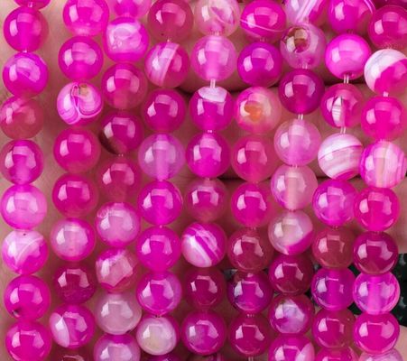 Natuurlijke Fuchsia gestreepte Agate losse kralen strengen voor het maken van sieraden