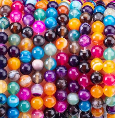 Regenboog Stripped Agate Loose Bead Strands Semi Edelsteen voor DIY Juwelen maken