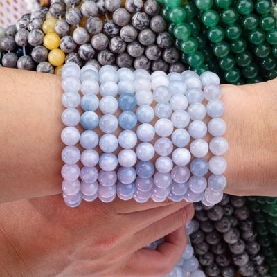 Semi-Edelsteen Lichte Aquamarijn losse kralen strengen Natuurlijk kristal edelsteen voor zelfstandig sieraden maken