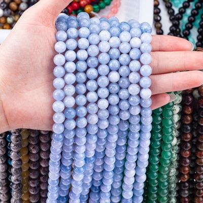 Genezende energie Natuurlijke donkere aquamarijn edelsteen kraal voor sieraden maken