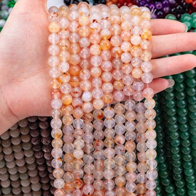 Agate Bloem Patroon Wit Halve Edelstenen 4/6/8/10/12mm