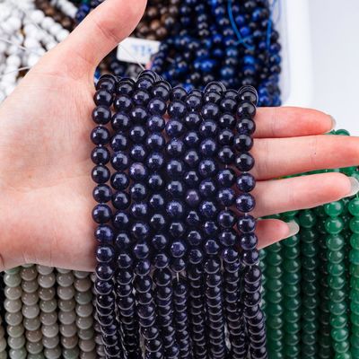 8mm blauwe zandsteen kralen helende kristalsteen kralen voor sieraden maken