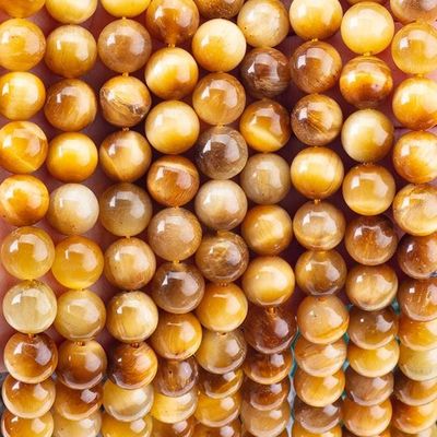 8mm Golden Tiger Eye Edelsteen Perlen Healing Crystal Stone Perlen Voor Juwelen Maken