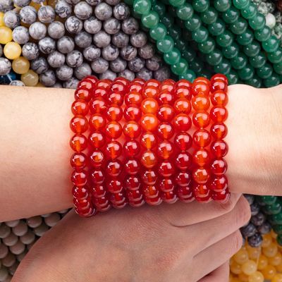 Rode Agate 8 mm Natuurlijke Corneliaanse Edelsteen Ronde Perlen Voor Feestjuwelen