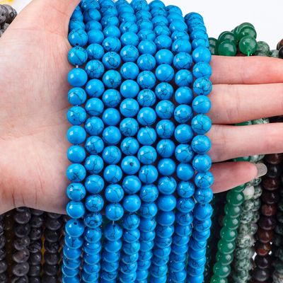 Blauw Turquoise 8 mm gladde ronde vorm losse kraal voor sieraden maken gereedschappen
