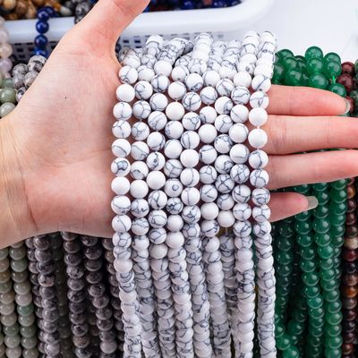Crystal Stone 8MM Howlite ronde vorm edelsteen losse kralen voor het maken van armbanden halsketting