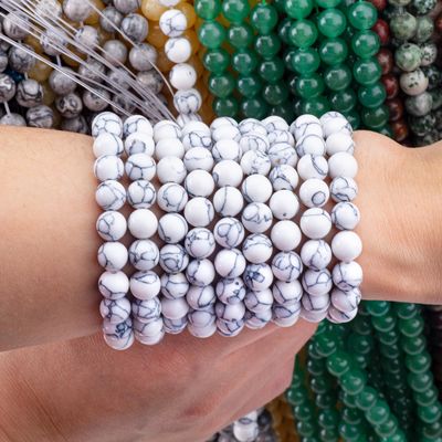 Crystal Stone 8MM Howlite ronde vorm edelsteen losse kralen voor het maken van armbanden halsketting