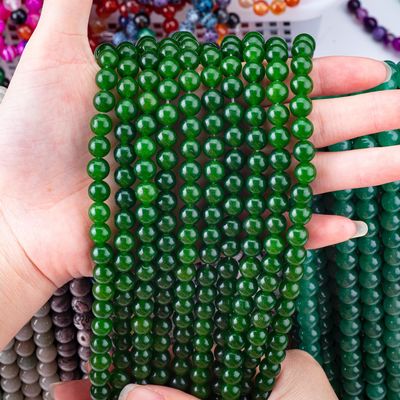 Groene jade losse bulk ronde kraal Custom Multi-Size kraal voor sieraden maken