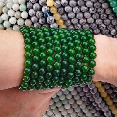 Groene jade losse bulk ronde kraal Custom Multi-Size kraal voor sieraden maken