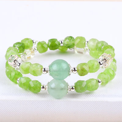 Vierkante veelzijdige kraal Peridot Armband Originele kristal armband OEM ODM
