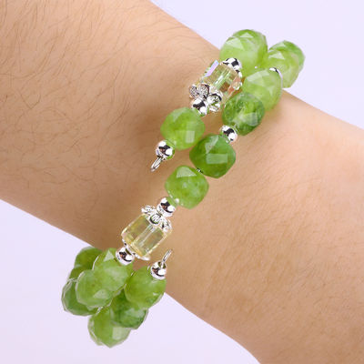 Vierkante veelzijdige kraal Peridot Armband Originele kristal armband OEM ODM