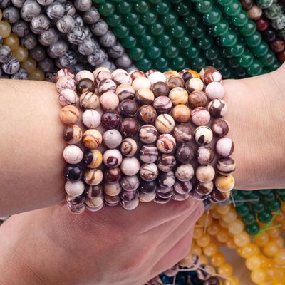 8mm Australische zebra jasper edelsteen kralen helende kristalsteen kralen voor sieraden maken