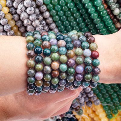 8mm Indiase Agate Edelsteen Perlen Healing Crystal Stone Perlen Voor Juwelen Maken