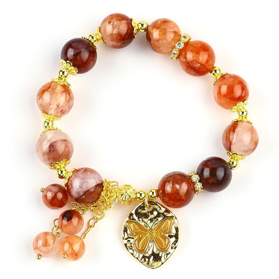 Handgemaakte edelsteen kraan Armband Hematite Kwartz Sfeer Steen Armband Verstelbare vlinder amuletten Armband Voor feest
