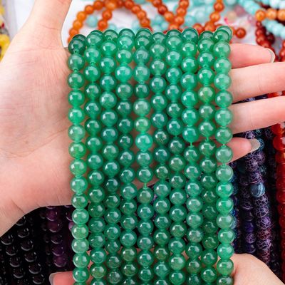 8MM Donkergroen Aventurine Kristalsteen Glad Ronde Bulk Losse Perlen Voor Perlen Juwelen maken