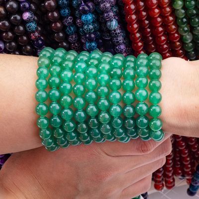 8MM Donkergroen Aventurine Kristalsteen Glad Ronde Bulk Losse Perlen Voor Perlen Juwelen maken